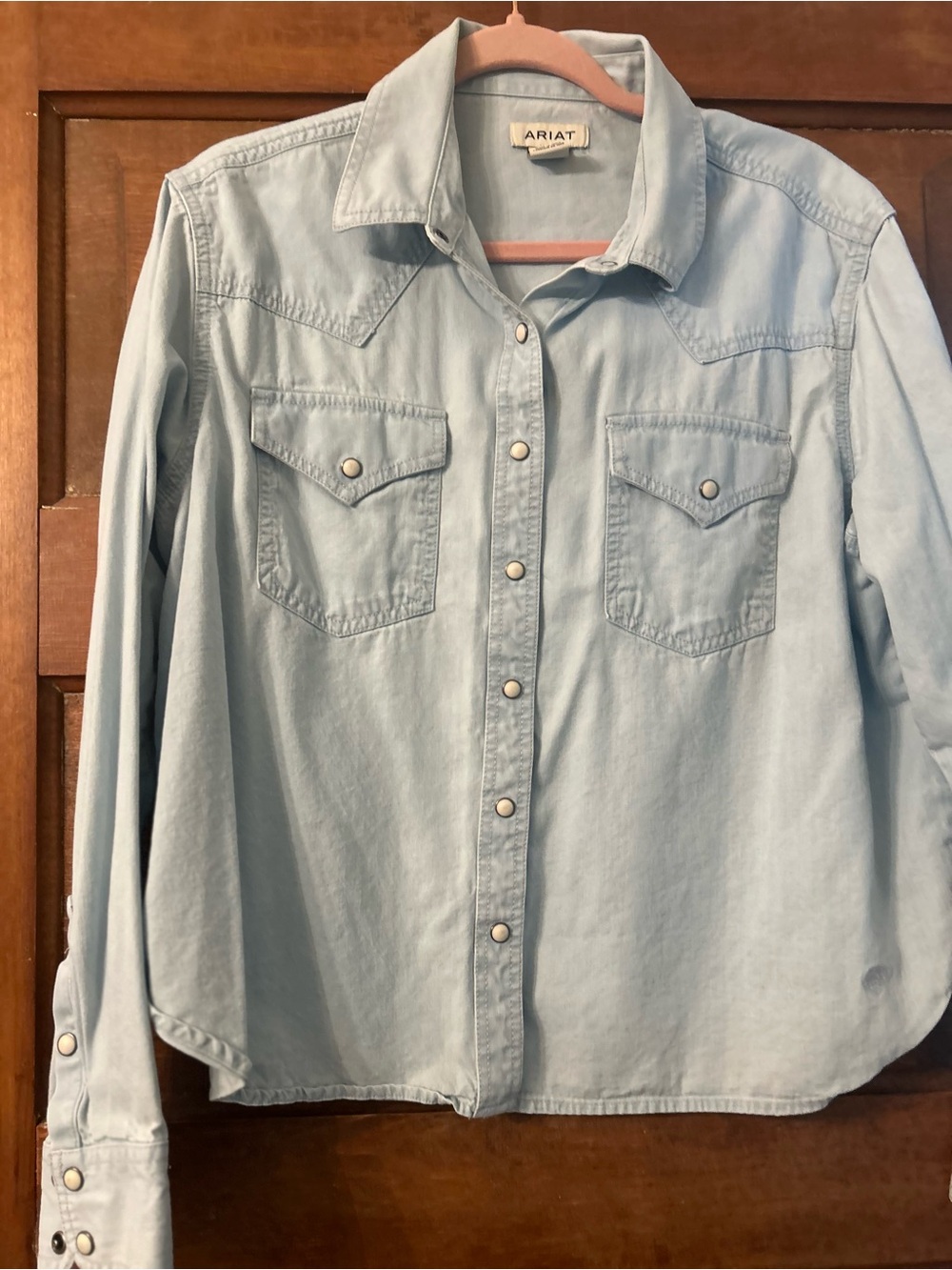 Ariat Light Blue Denim Western Snap-Front Shirt